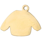 13x17 mm Christmas Sweater Charm with Epoxy Resin - Gold-Plated 304 Stainless Steel - Red - Green x1