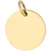 12mm Smooth Round Engravable Charm with Open Ring - Gold-Plated 316L Stainless Steel x1