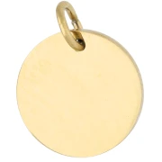 12mm Smooth Round Engravable Charm with Open Ring - Gold-Plated 316L Stainless Steel x1