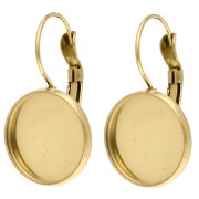14 mm Cabochon Stud Earrings - Gold-Plated 304 Stainless Steel (2-Pack)