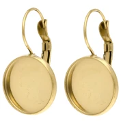 14 mm Cabochon Stud Earrings - Gold-Plated 304 Stainless Steel (2-Pack)
