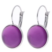 14 mm Cabochon Stud Earrings - Gold-Plated 304 Stainless Steel (2-Pack)