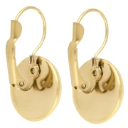 14 mm Cabochon Stud Earrings - Gold-Plated 304 Stainless Steel (2-Pack)