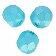 Fire Polished faceted round beads 6mm Pastel Aqua x25
