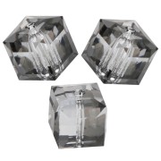 Beads - PureCrystal 5601 8 mm Cube - Crystal Urban Grey x1 PureCrystal 5601 8 mm Cube - Crystal Urban Grey x1