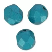 Fire Polished faceted round beads 6mm Alabaster Pastel Emerald x25