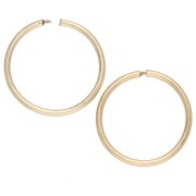 Delicate 14 mm Hoop Earrings - 925 Sterling Silver Fine gold plated (Set of 2)
