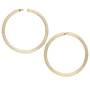 Delicate 14 mm Hoop Earrings - 925 Sterling Silver Fine gold plated x2