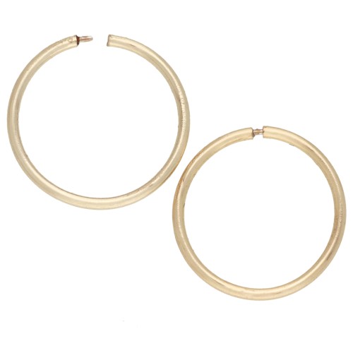 Delicate 14 mm Hoop Earrings - 925 Sterling Silver Fine gold plated (Set of 2)
