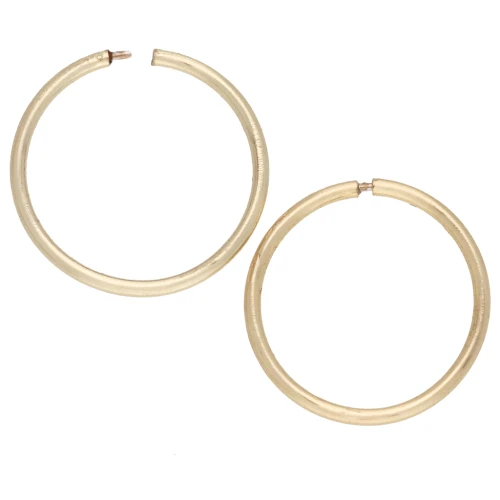 Delicate 14 mm Hoop Earrings - 925 Sterling Silver Fine gold plated x2