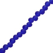 Faceted rondelle beads - flattened round - 3.5x3 mm Dark Blue Frosted x31 cm