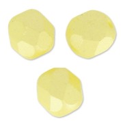 Fire Polished faceted round beads 6mm Pastel Yellow Pearl x25|raw }}
