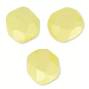 Fire Polished faceted round beads 6mm Pastel Yellow Pearl x25