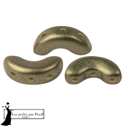 Arcos® Glass Beads by Puca® 5x10 mm - Bronze Green x10g