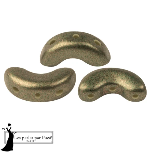 Arcos® Glass Beads by Puca® 5x10 mm - Bronze Green x10g