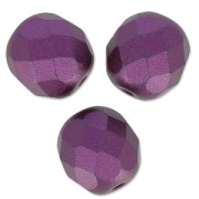 Fire Polished faceted round beads 8mm Pastel Bordeaux x20