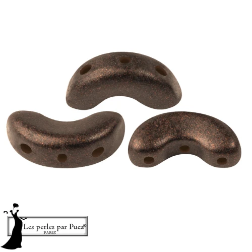 Arcos® Glass Beads by Puca® 5x10 mm - Bronze Maroon x10g