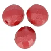 Fire Polished faceted round beads 8mm Pastel Dark Coral x20