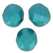 Fire Polished faceted round beads 8mm Pastel Emerald x20