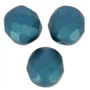 Fire Polished faceted round beads 8mm Pastel Petrol x20