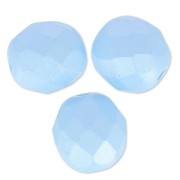 Fire Polished faceted round beads 8mm Pastel Blue Pearl x20