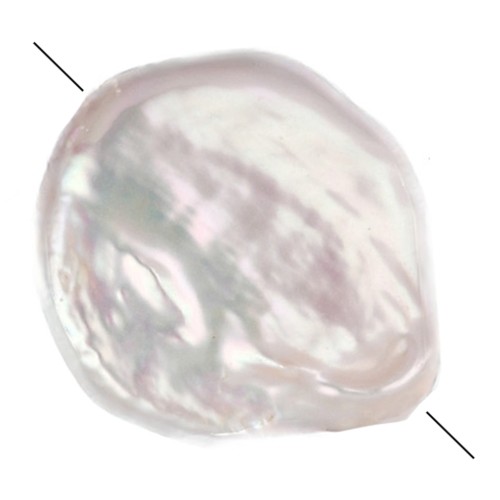 Irregular freshwater bead - 18 mm round bead - AA+ Grade, White x1