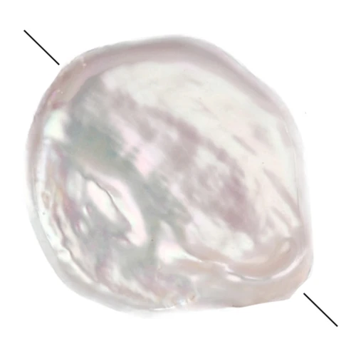 Irregular freshwater bead - 18 mm round bead - AA+ Grade, White x1