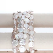 Irregular freshwater bead - 18 mm round bead - AA+ Grade, White x1