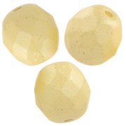 Fire Polished faceted round beads 8mm Pastel Yellow Pearl x20|raw }}