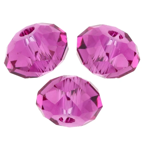 PureCrystal 5040 6 mm Flat Round Bead - Fuchsia x1