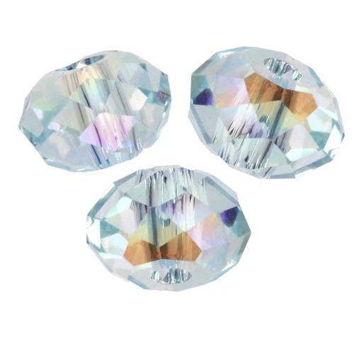 PureCrystal 5040 6 mm Flat Round Bead - Light Azore Shimmer 2X x1