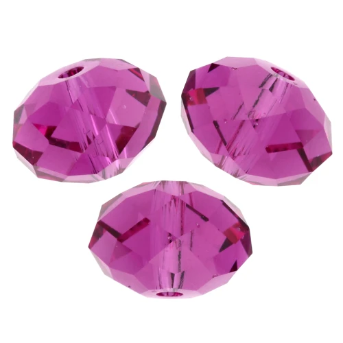 PureCrystal 5040 8 mm Flat Round Bead - Fuchsia x1