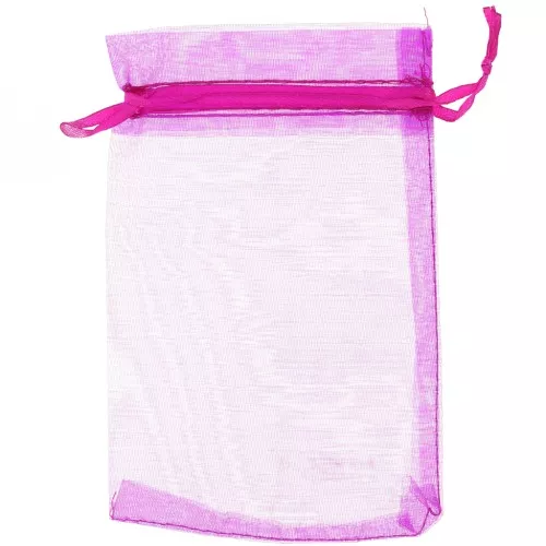 Mini Organza pouches 95x150mm Hot Pink x20