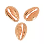 Shell spacer 12mm gold tone rose x4