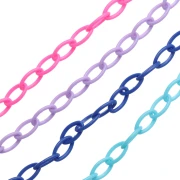 Gift - 7.4 mm Trace-style plastic chain - Random colors x 39 cm
