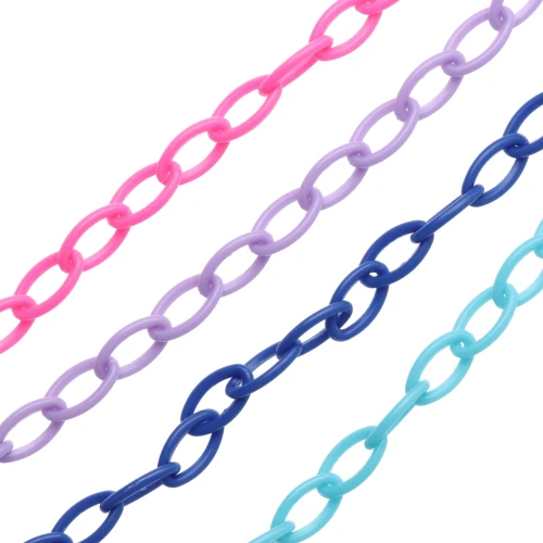 Gift - 7.4 mm Trace-style plastic chain - Random colors x 39 cm