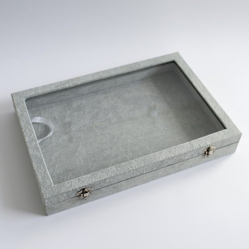 35x24x5 cm Velvet-Look Jewelry Display - Gray x1