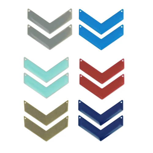 Gift - 2-hole epoxy chevron spacers, 50x28 mm - Random colors x2