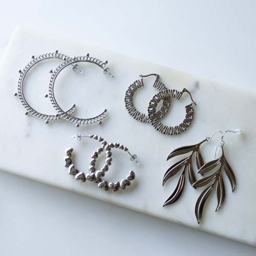 Gift - Stainless Steel Earrings - Random Shape and Size (Set of 2)