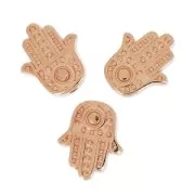 12x10mm Hamsa hand - rose gold tone x4
