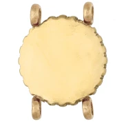 14 mm Round Spacer with Sun Design - Gold-Plated 304 Stainless Steel - Amazonite
