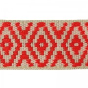 Galon ethnic pattern 24 mm Rouge/Sand x 1m|raw }}