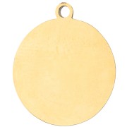 15 mm Round Charm with UV-Printed Cat Head Design - Gold-Plated 304 Stainless Steel