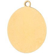 19x15 mm oval charm with UV printing—Beautiful P&C mascot—Gold-plated 304 stainless steel