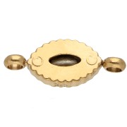 15.5x6 mm Crystal Cabochon Navette - Gold-Plated 304 Stainless Steel - Crystal