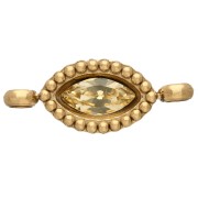 15.5x6 mm Crystal Cabochon Spacer - Gold-Plated 304 Stainless Steel - Yellow x1