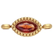15.5x6 mm Crystal Cabochon Spacer - Gold-Plated 304 Stainless Steel - Hyacinth
