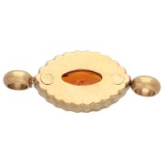 15.5x6 mm Crystal Cabochon Spacer - Gold-Plated 304 Stainless Steel - Hyacinth