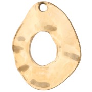 Irregular teardrop pendants, 31x25 mm, UV-printed - Gold-plated 304 stainless steel x2