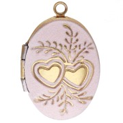 Oval Photo Pendant (24x16 mm) with Epoxy Resin - Gold-Plated 304 Stainless Steel - Rose Gold